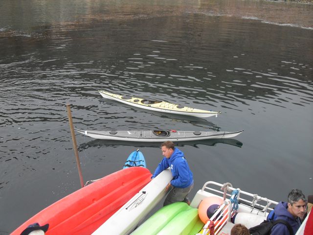 Kayaks off the ship.