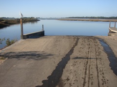 High tide at the Shell Mound boat ramp