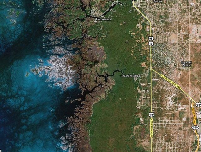  Chassahowitzka River is south of the Homosassa River